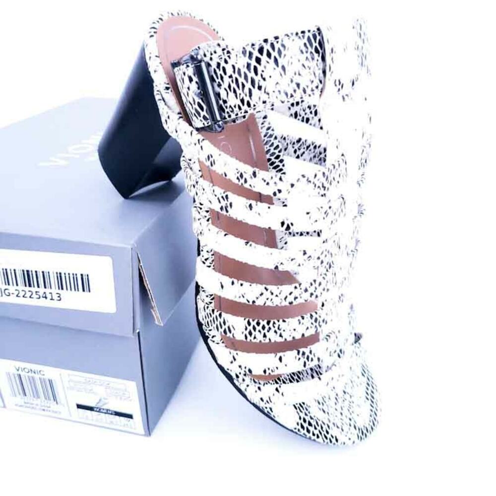 NEW Vionic Sami Snakeskin Print Sandal Heel Gladiator Orthotic Comfort Shoe 7.5